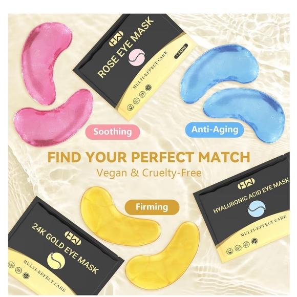 Under Eye Patches (30 Pairs) with 24K Gold, Hyaluronic Acid & Rose - Picture 3 of 3